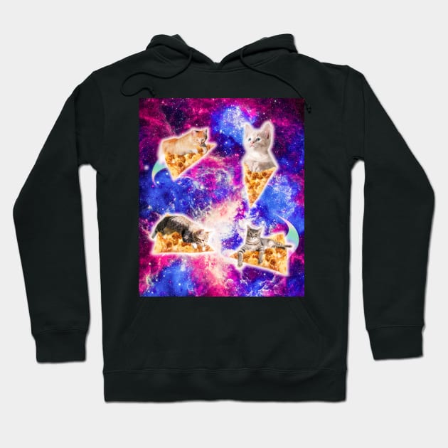 Galaxy Space Pizza Cat Hoodie by Random Galaxy